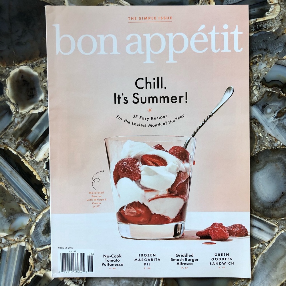 4️⃣/$12 August 2019 bon appétit Magazine